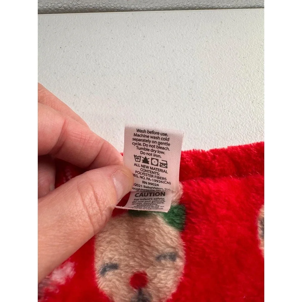 HB Rudolph Red Plush Baby Lovey Security Blanket Reindeer 14